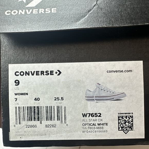 CONVERSE CHUCK TAYLOR ALL STAR LOW WHITE WMNS US 9 EUR 40 AVJ4R7MT00308 - Picture 6 of 6